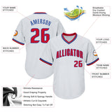 Custom White Red-Royal Authentic Throwback Rib-Knit Baseball Jersey Shirt