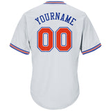 Custom White Orange-Royal Authentic Throwback Rib-Knit Baseball Jersey Shirt