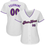 Custom White Purple-Old Gold Authentic Baseball Jersey