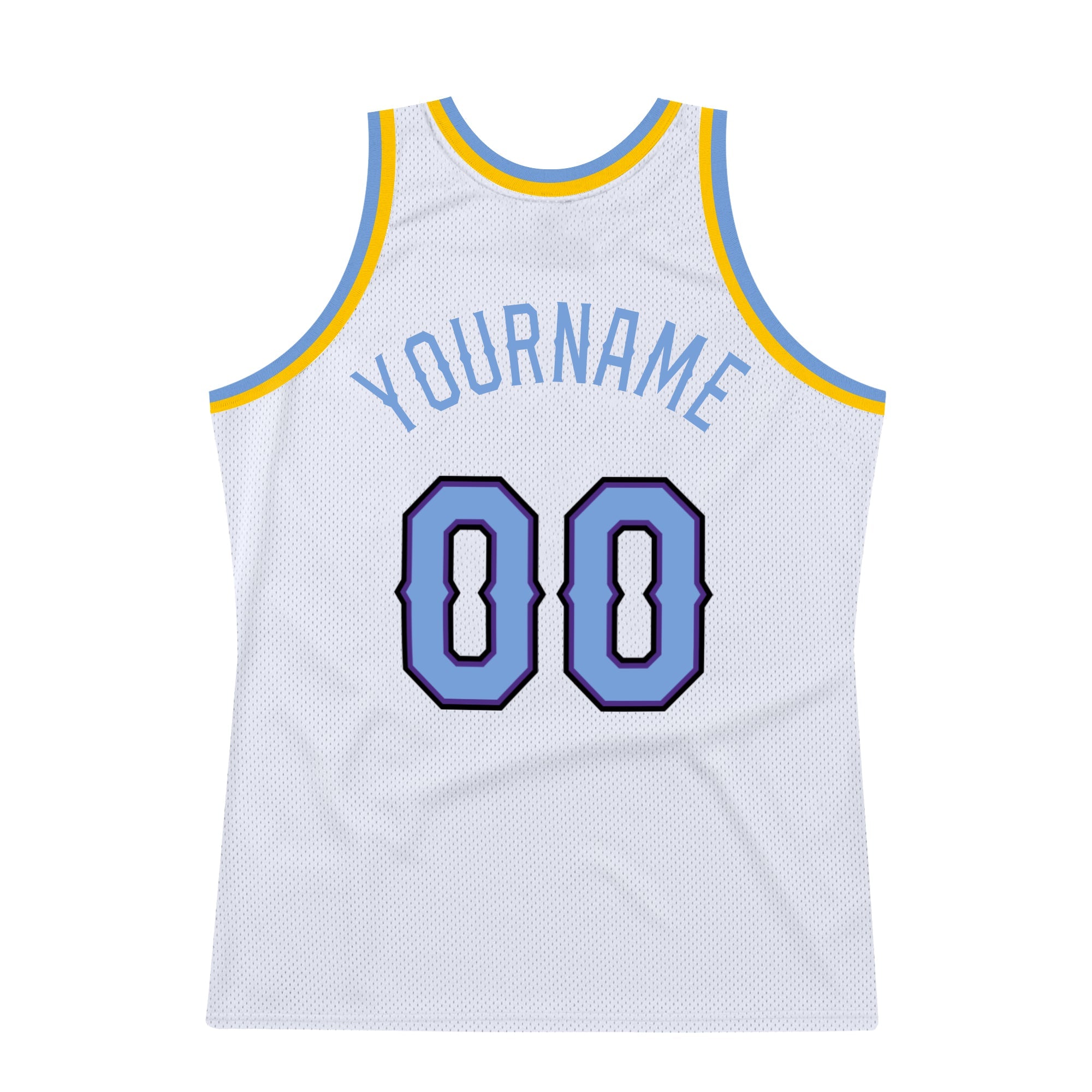 Custom Gray Light Blue-White Authentic Throwback Basketball Jersey