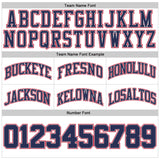 Custom White Navy-Red Authentic Throwback Basketball Shorts