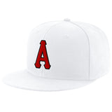 Custom White Red-Black Stitched Adjustable Snapback Hat