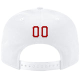 Custom White Red-Black Stitched Adjustable Snapback Hat