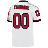 Custom White Cardinal-Black Mesh Authentic Throwback Football Jersey