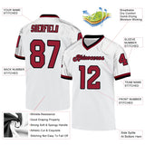 Custom White Cardinal-Black Mesh Authentic Throwback Football Jersey