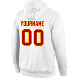 Custom Stitched White Red-Gold Sports Pullover Sweatshirt Hoodie