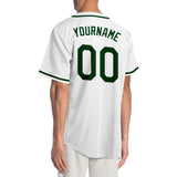 Custom White Green-Black Authentic Baseball Jersey