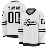 Custom White Black Hockey Jersey