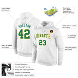 Custom Stitched White Kelly Green-Gold Sports Pullover Sweatshirt Hoodie