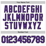 Custom White Purple-Black Authentic Baseball Jersey
