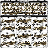 Custom White Black-Old Gold 3D Skull Fashion Authentic Baseball Jersey