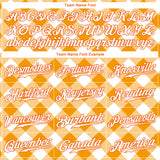 Custom White White-Orange 3D Pattern Design Orange Plaid Authentic Baseball Jersey