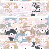 Custom White White-Light Pink 3D Pattern Design Teddy Bears Authentic Baseball Jersey