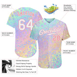 Custom White White-Pink 3D Pattern Design Leopard Authentic Baseball Jersey