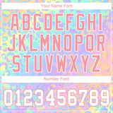 Custom White White-Pink 3D Pattern Design Leopard Authentic Baseball Jersey