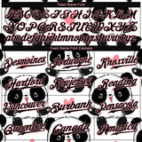 Custom White Black-Pink 3D Pattern Design Pandas Authentic Baseball Jersey