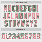 Custom White Pink-Green Authentic Baseball Jersey